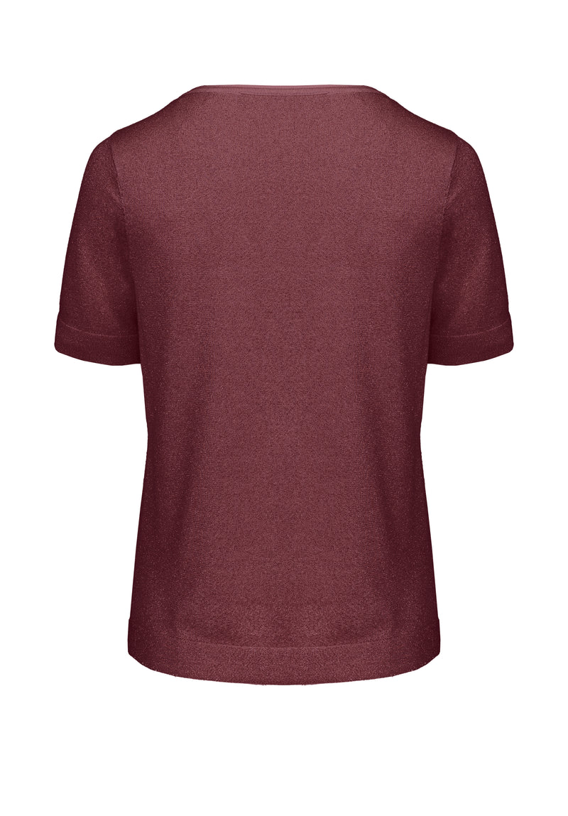 An image of the Bianca Rabea Knit Top in Merlot.