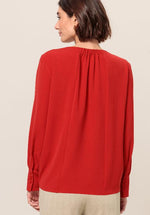 An image of the Bianca Alana Blouse in Red Pepper.