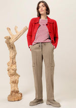 An image of the Bianca Bess Knit Jacket in Red Pepper.