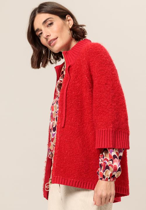 An image of the Bianca Octavis Knit Jacket in Fire.