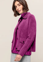 An image of the Bianca Bess Knit Jacket in Grape.