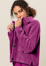 An image of the Bianca Bess Knit Jacket in Grape.