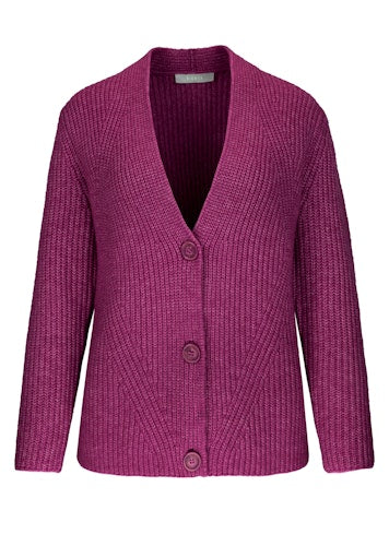 An image of the Bianca Heide Cardigan in Grape.