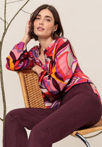 An image of the Bianca Dagna Blouse in Red Mix.