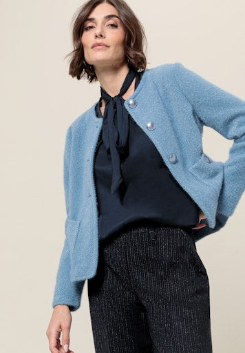 An image of the Bianca Kathi Jacket in Blue Cloud.