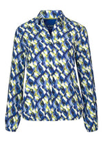 An image of the Bianca Adina Blouse in Blue Mix.