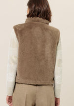 An image of the Bianca Tabea Outdoor Vest in Almond.