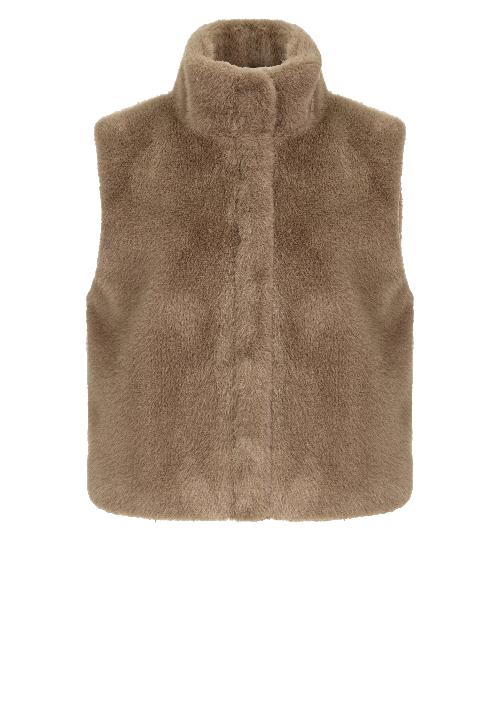 An image of the Bianca Tabea Outdoor Vest in Almond.