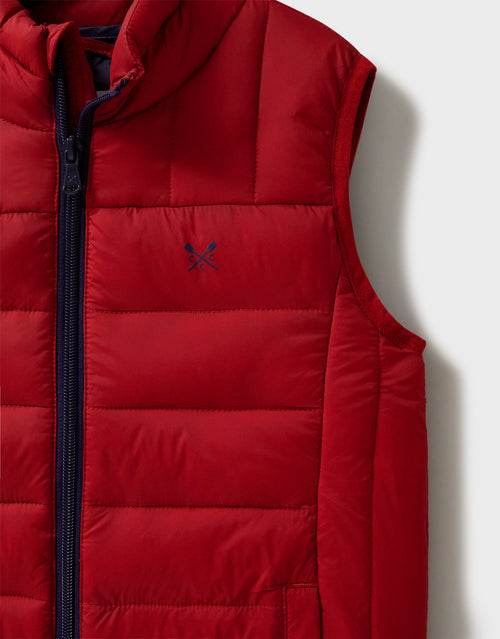 An image of the Crew Clothing Lowther Gilet in Red.