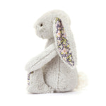 An image of the Jellycat Blossom Silver Bunny 'Bloom' Little.