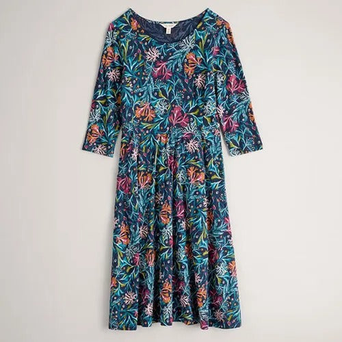 An image of the Seasalt April Dress in Seaweed Bloom Maritime.