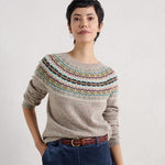 An image of the Seasalt Seas Edge Jumper in Harlyn Pink Grass Multi.