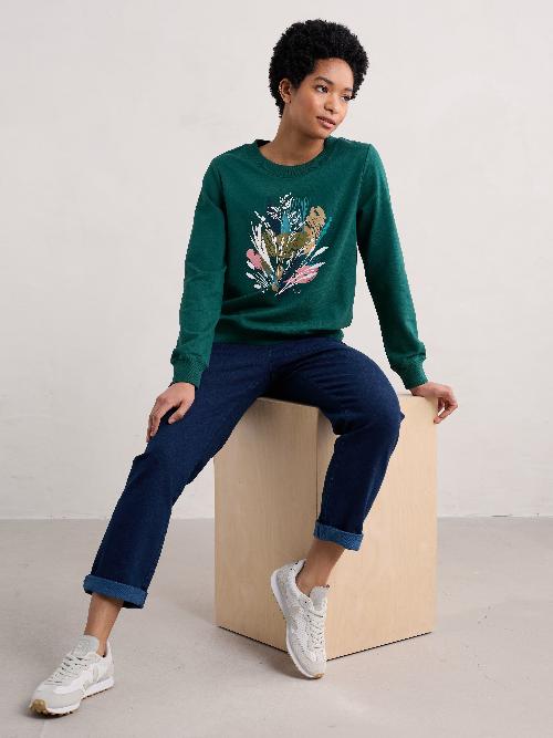 An image of the Seasalt Bright Wave Sweatshirt in Towan Grasslands Loch / Teal.