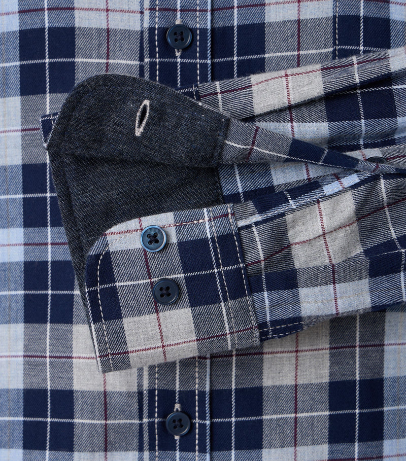 Kent Casual Fit Long Sleeve Check Shirt