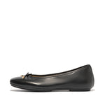 An image of the Fitflop Delicato Bow Soft Leather Ballet Flats