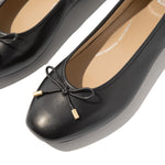 An image of the Fitflop Delicato Bow Soft Leather Ballet Flats