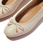 An image of the Fitflop Delicato Bow Soft Leather Ballet Flats