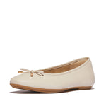 An image of the Fitflop Delicato Bow Soft Leather Ballet Flats