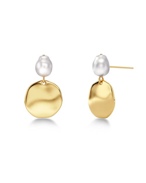 An image of the Edblad Pearl Signet Earrings Gold