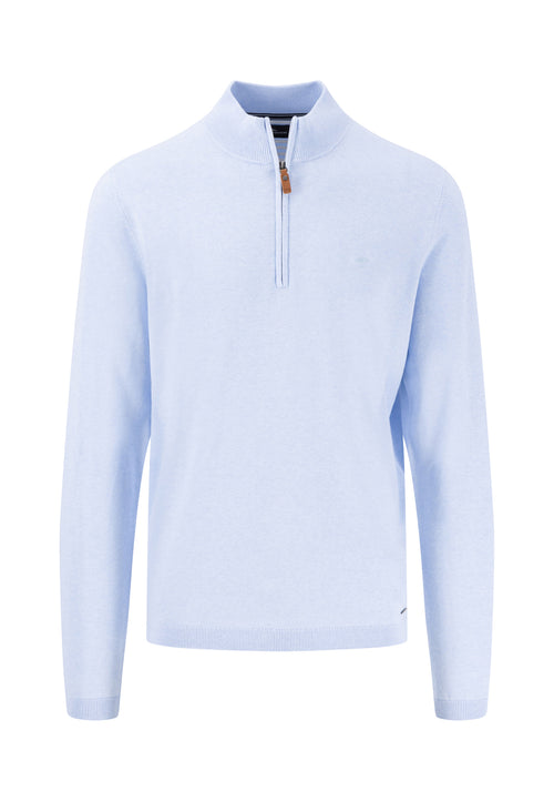 An image of the Fynch-Hatton Knitted Air Cotton Zip Sweatshirt