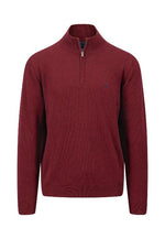 An image of the Fynch-Hatton Troyer Zip Jumper in Ruby Red.