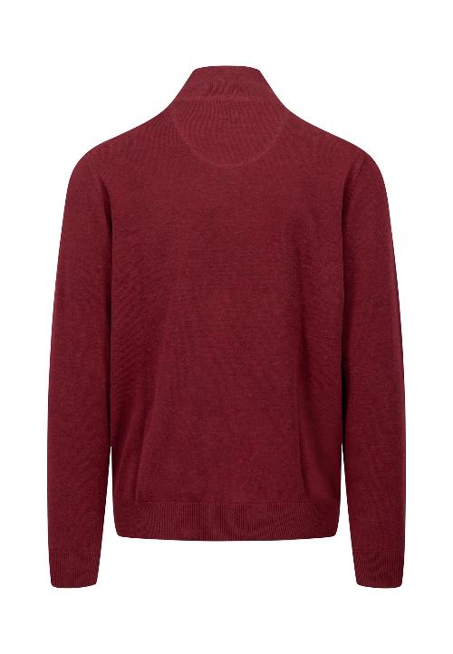 An image of the Fynch-Hatton Troyer Zip Jumper in Ruby Red.