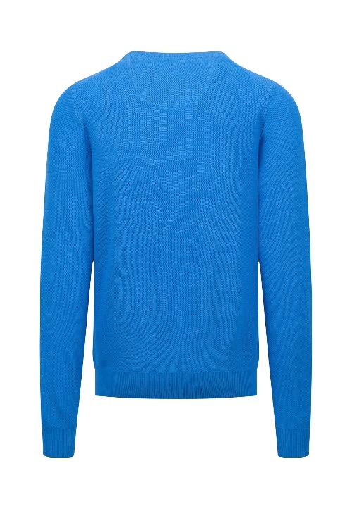 An image of the Fynch-Hatton Structured Crewneck Jumper in Vibrant Blue.