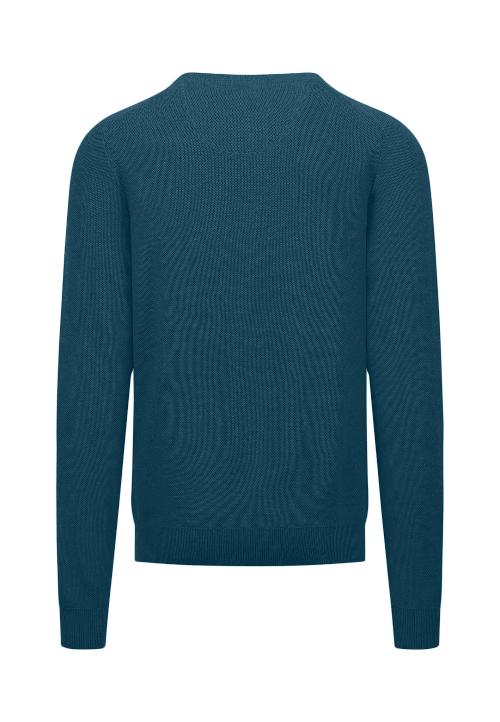 An image of the Fynch-Hatton Structured Crewneck Jumper in Dark Teal.