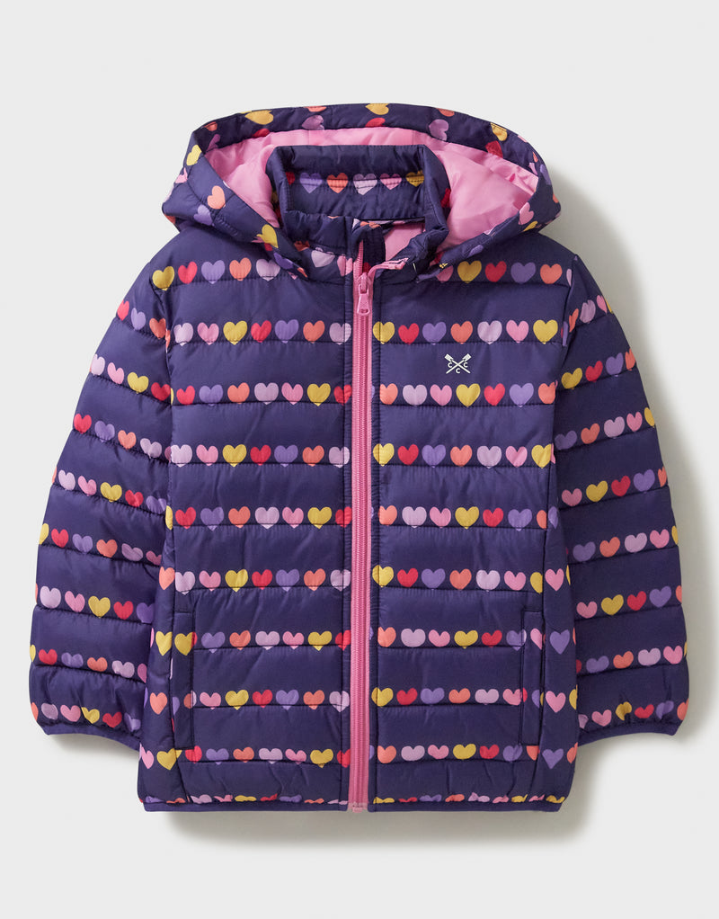 An image of the Didriksons Lightweight Heart Lined Jacket in Navy Pink.