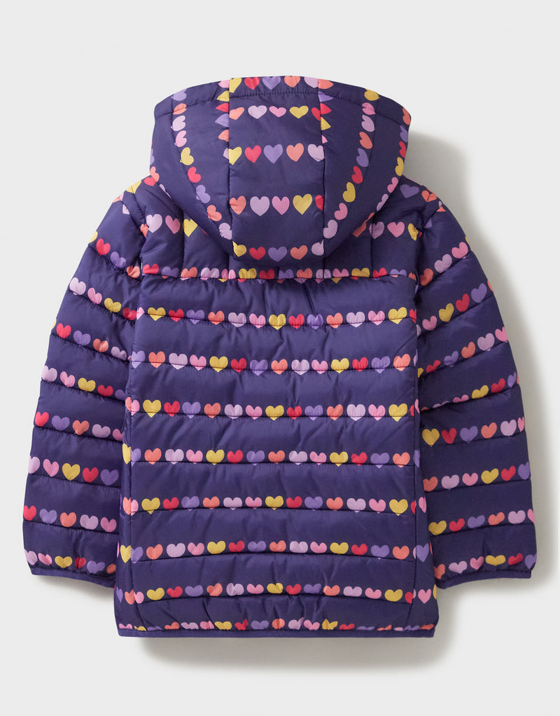 An image of the Didriksons Lightweight Heart Lined Jacket in Navy Pink.