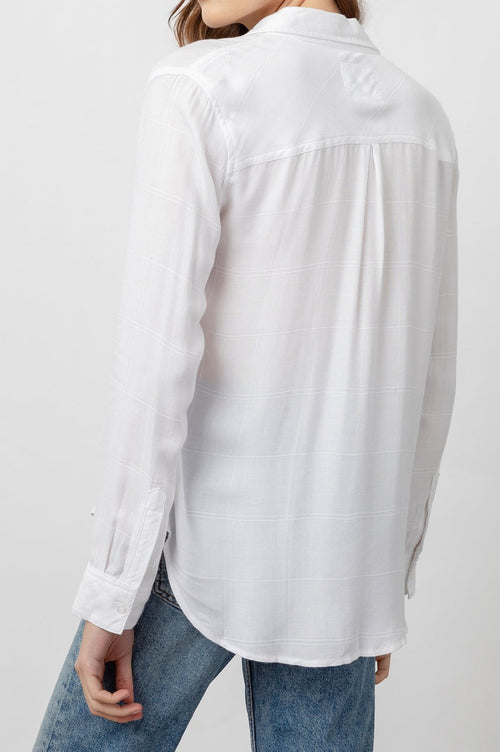 An image of the Rails Hunter Button Down Shirt in Ivory Check.