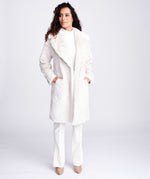 An image of the Pia Rossini Hepburn Coat in Pearl.