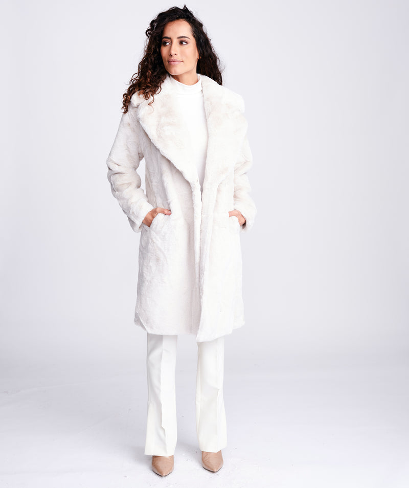 An image of the Pia Rossini Hepburn Coat in Pearl.