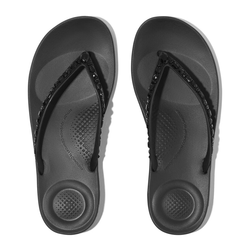 An image of the Fitflop Iqushion Multi-Crystal Ergonomic Flip-Flops