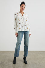 An image of the Rails Kathryn Button Down Shirt in Wild Animals.