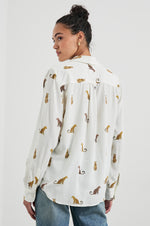 An image of the Rails Kathryn Button Down Shirt in Wild Animals.