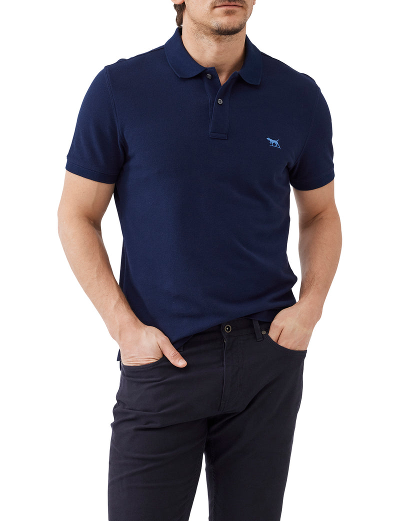 An image of the Rodd & Gunn The Gunn Polo in Eclipse.