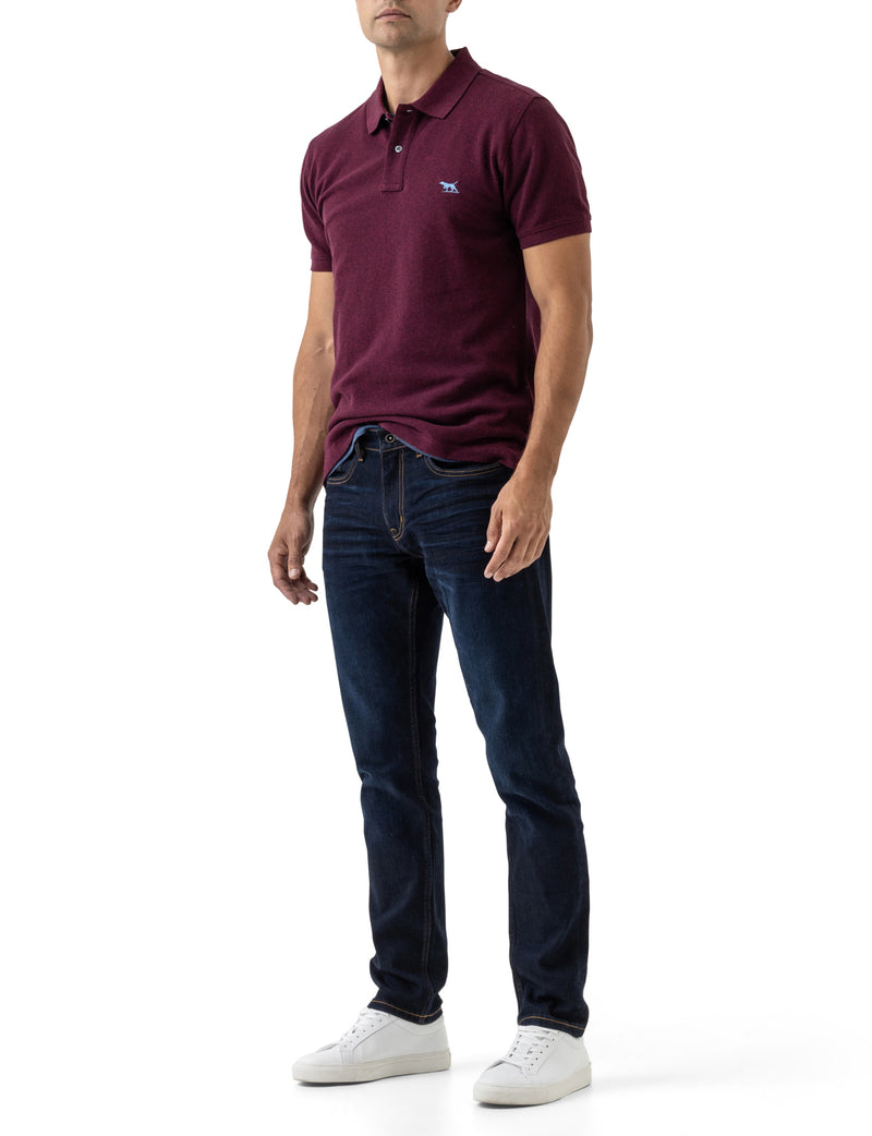 An image of the Rodd & Gunn The Gunn Polo in Garnet.