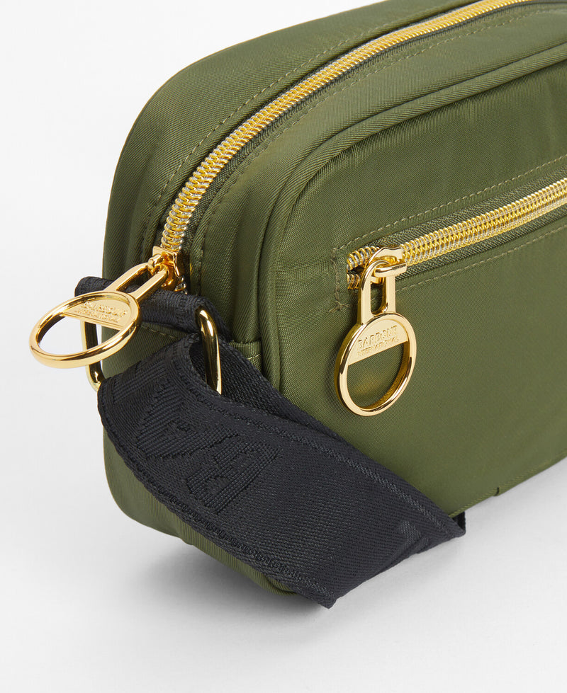 An image of the Barbour International Qualify Micro Crossbody in Empire Green.