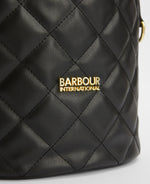 An image of the Barbour International Mini Bucket Bag in Black.