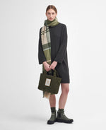 An image of the Barbour Rib Stitch Dress in Olive.