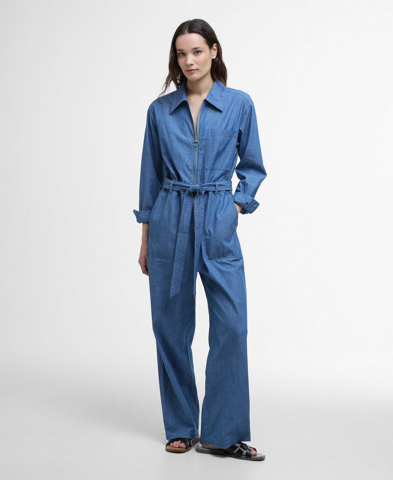 An image of the Barbour Emmie Jumpsuit in Chambray.