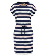 An image of the Barbour Marloes Dress in Navy/Pale Aqua Stripe.