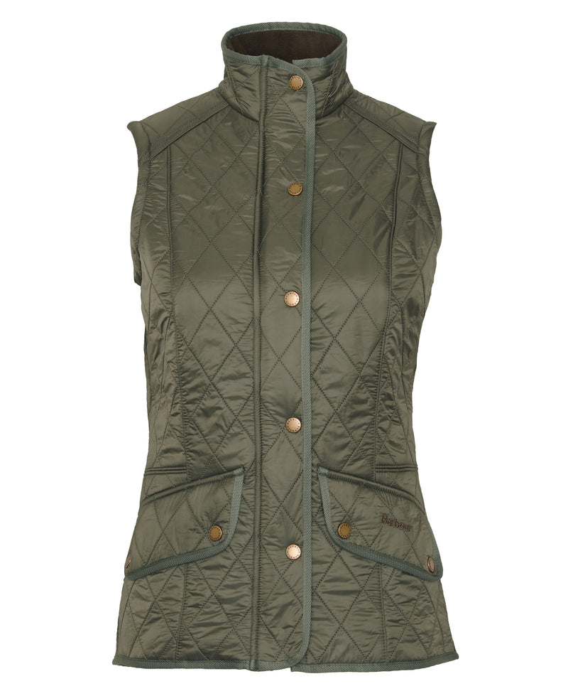 An image of the Barbour Cavalry Gilet in Olive.