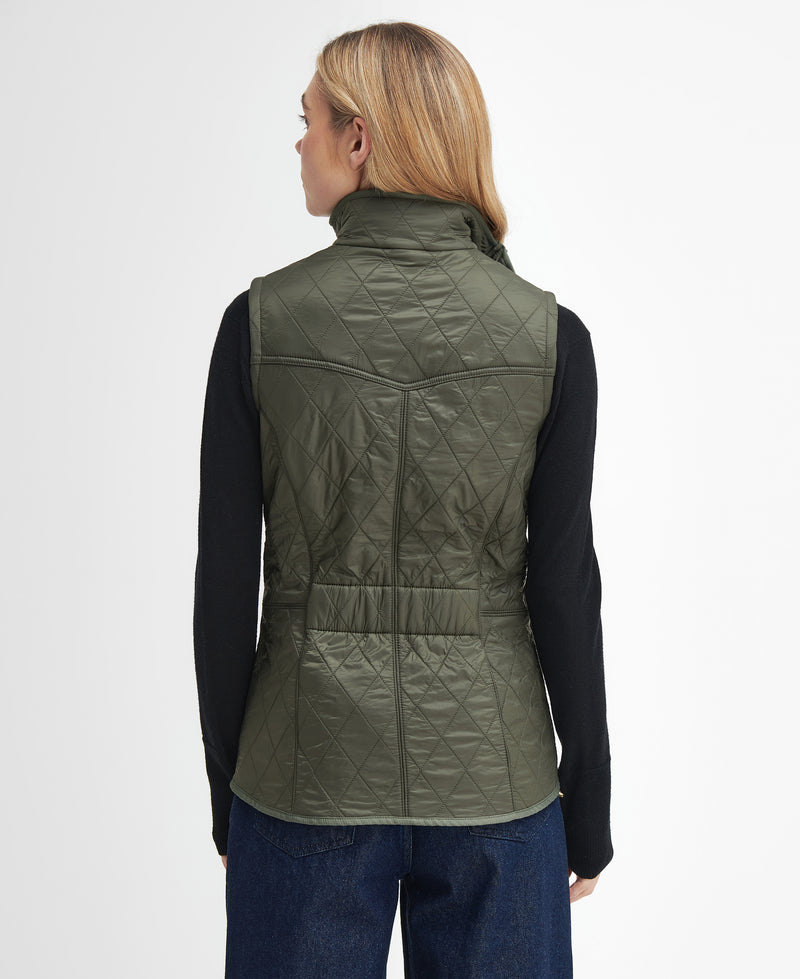 An image of the Barbour Cavalry Gilet in Olive.