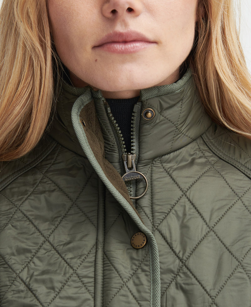 An image of the Barbour Cavalry Gilet in Olive.