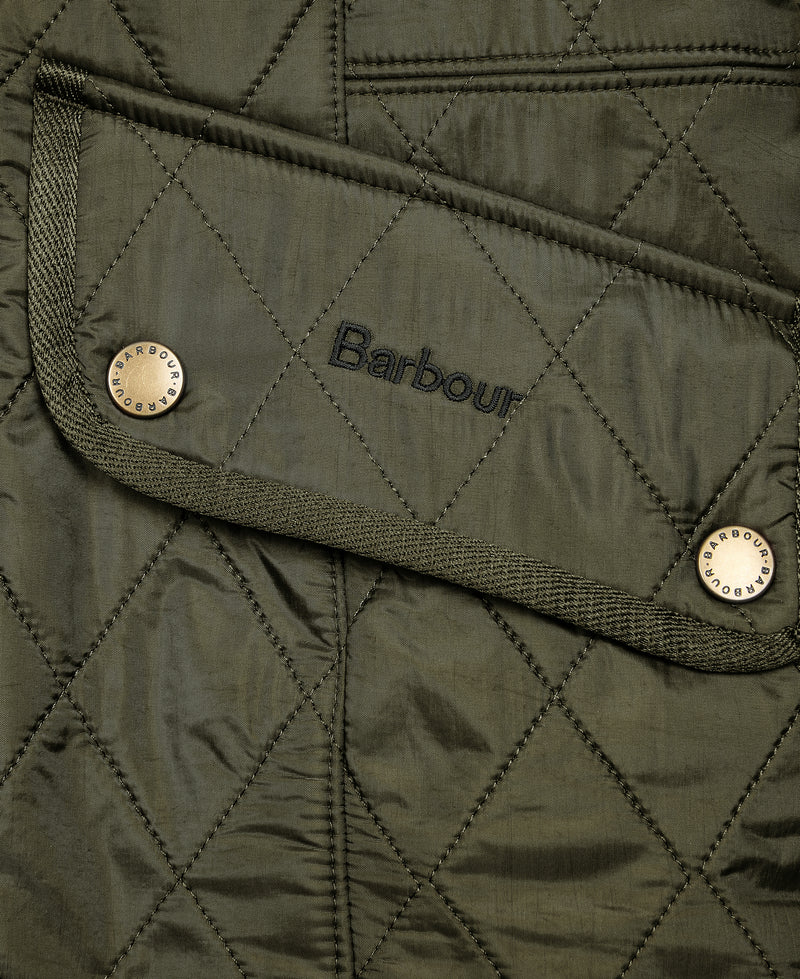 An image of the Barbour Cavalry Gilet in Olive.