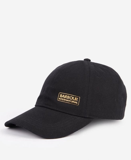 An image of the Barbour International Norton Cap in Black.