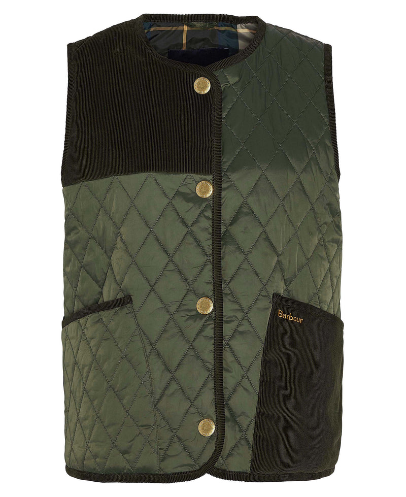 An image of the Barbour Healy Liner in Olive.