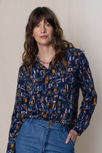 An image of the Lily & Me Ebley Shirt Cobbles in Navy.